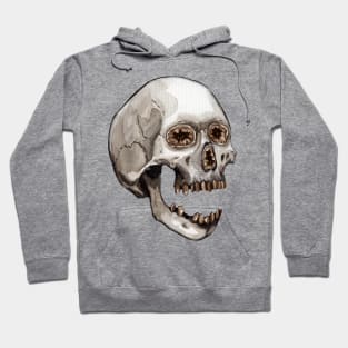 Smokey Quartz Geode Crystal Skull Hoodie